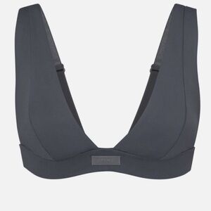 Skims Swim Recycled plunge bikini top gunmetal